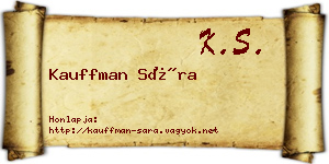 Kauffman Sára névjegykártya
